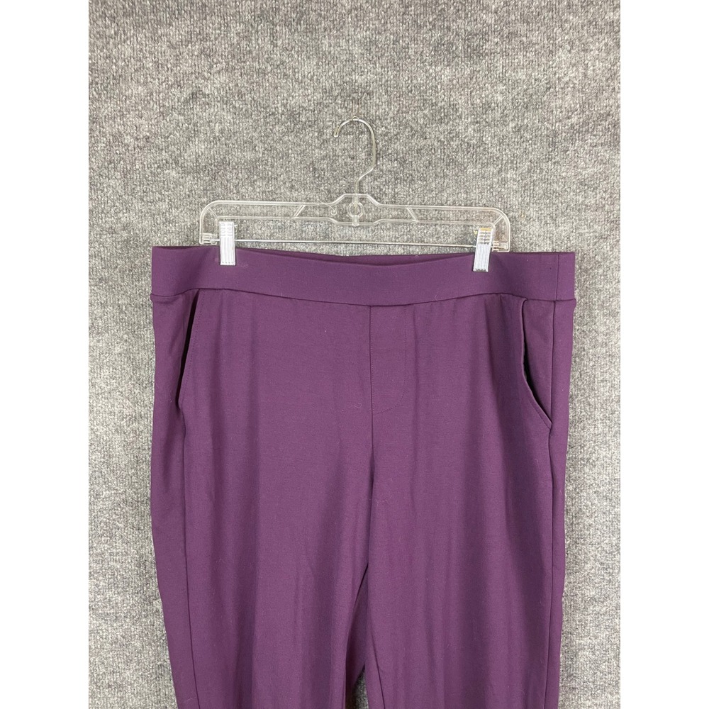 Torrid Ankle Pants Womens 2 Purple Excellent Stretch Pull On Side Slit Career - Picture 2 of 10